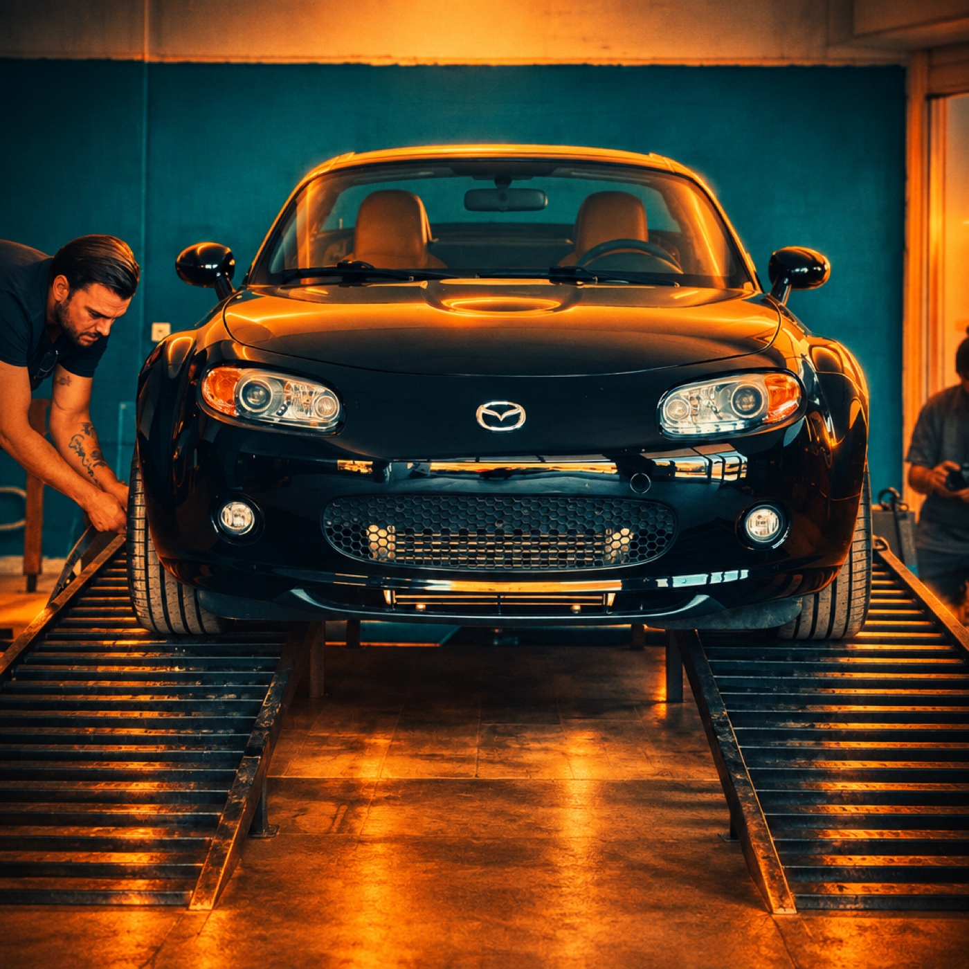 Mazda MX-5 NC on the DMS Tuned dyno after the 2.5 swap