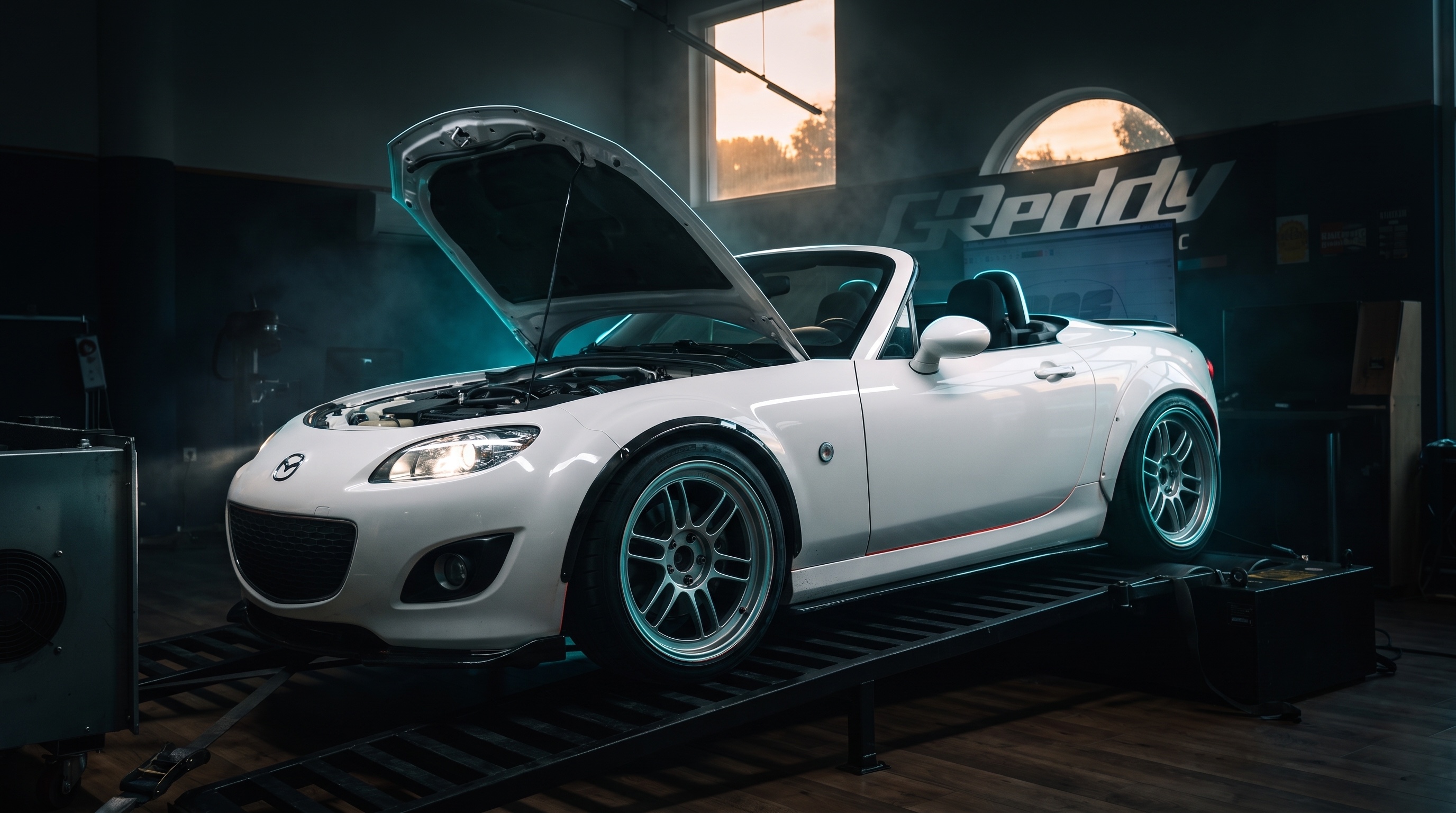 MX-5 NC 2.5 swap on the DMS Tuned dyno, tuned by Gianic
